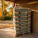 Norbio Premium træpiller 6 mm på palle i carport