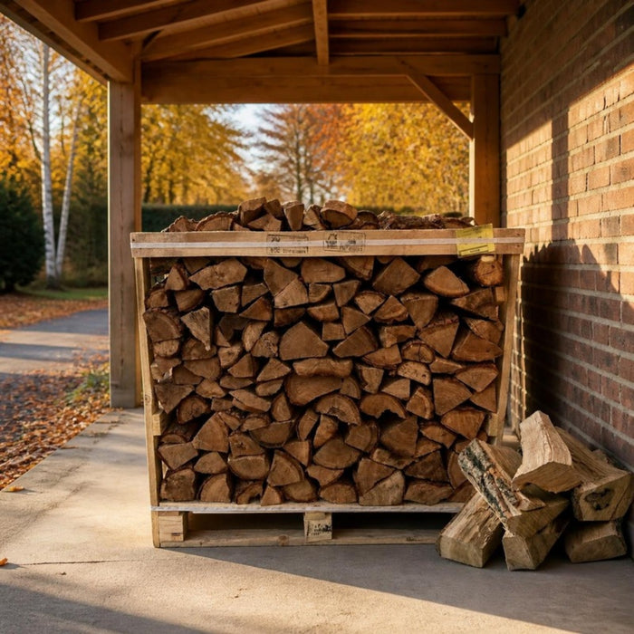Egetræ 1 m³ i carport